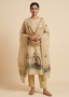 Hand-Painted Tussar Silk Suit Set