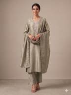 Tissue Silk Hand-Embroidered Suit Set