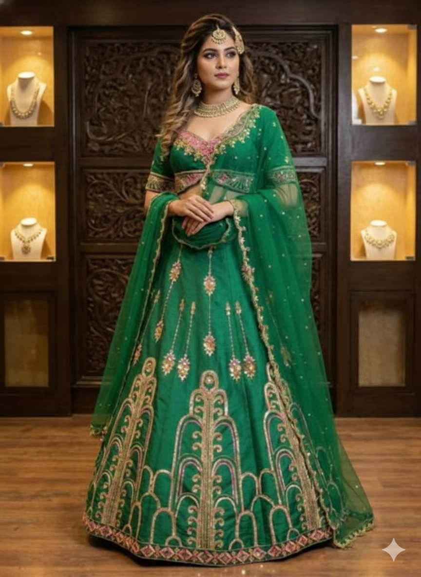 Emerald Garden Lehenga