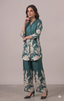 Emerald Flora Notch-Collar Co-ord Set