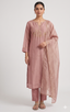 Embroidered Silk Pant Suit Set
