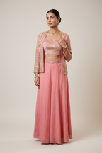 Embroidered Jacket-Palazzo Set