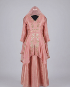 Shop Blush Rose Asymmetric Kurta & Sharara Set Online for women