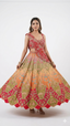 Multi-Color Digital Print Lehenga with Asymmetric Embroidered Blouse