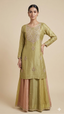 Embroidered Kurta with Dual-Tone Skirt