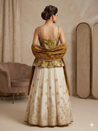 Peplum-style corset Lehenga