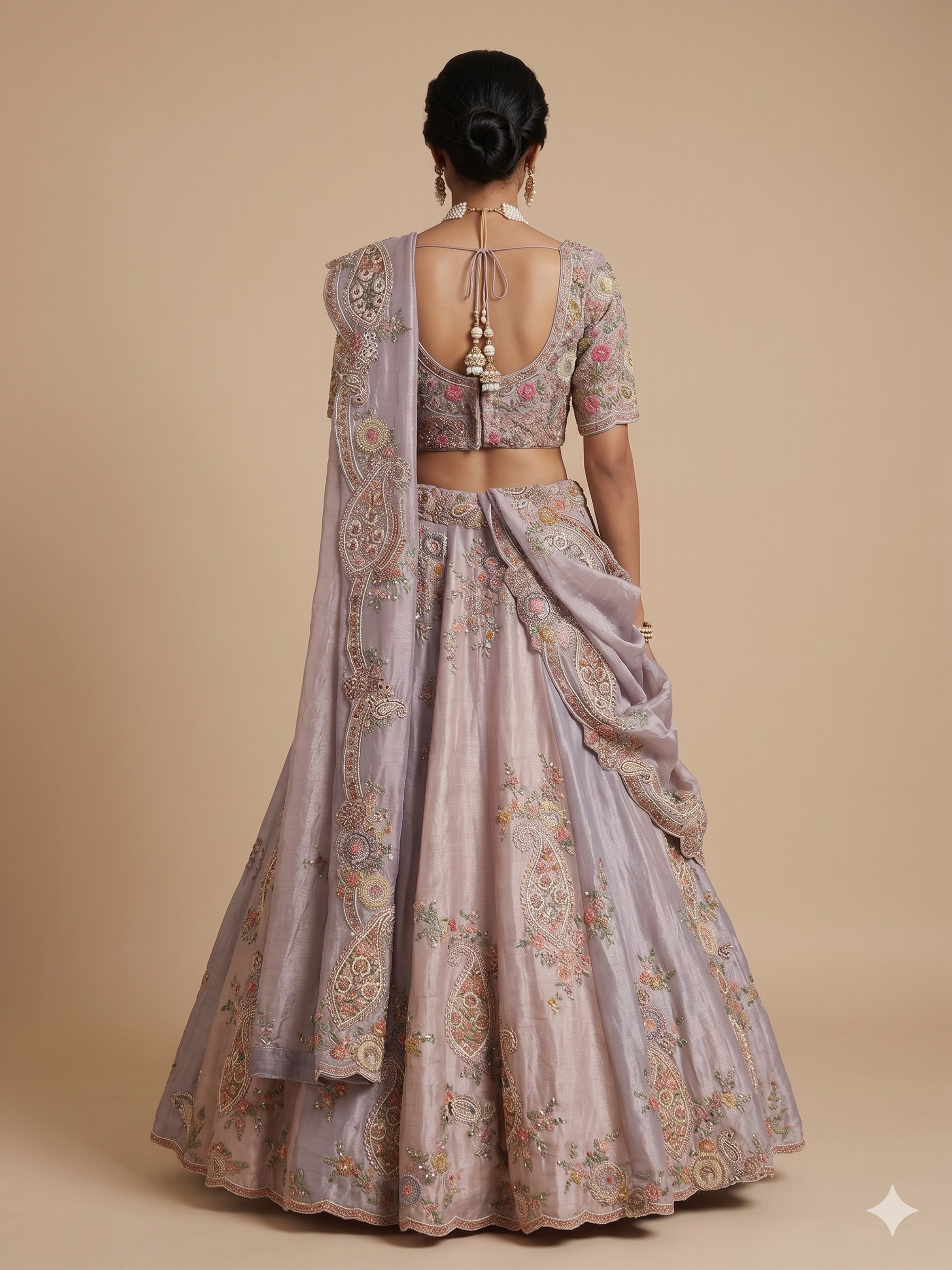 Embroidered Silk Lehenga Set Secondary image