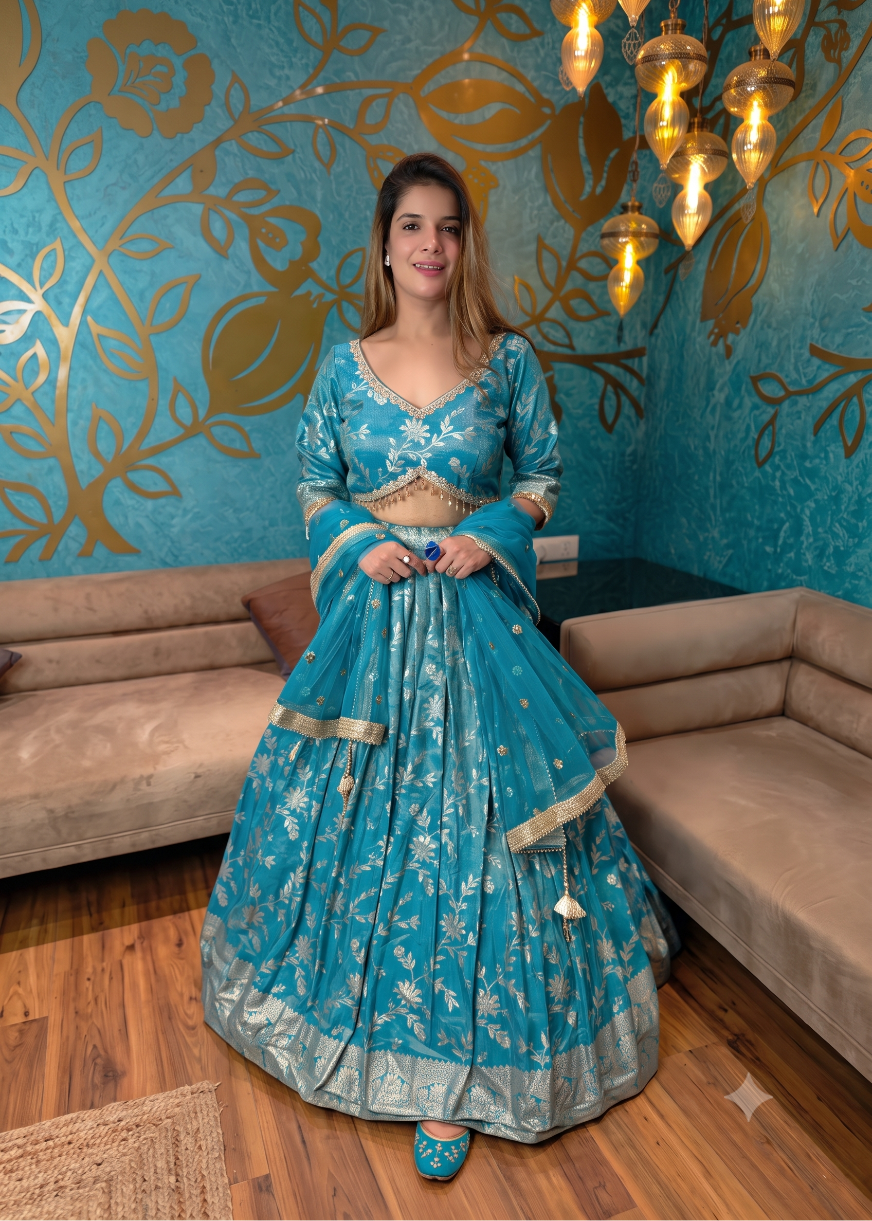 Banarasi Jacquard Brocade Lehenga Set