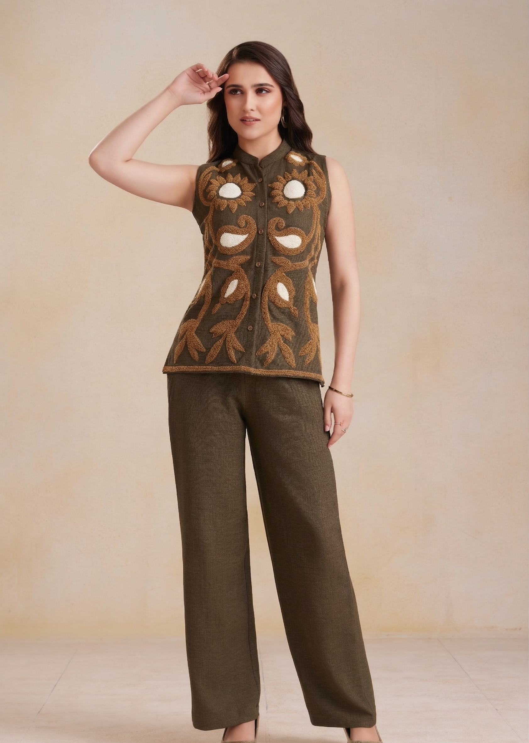 Hand-Embroidered Tunic Set