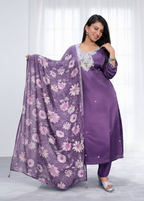 Ethereal Charm: Silk-Blend Kurti Set