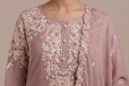 Dusty Rose Floral Sharara Suit Set