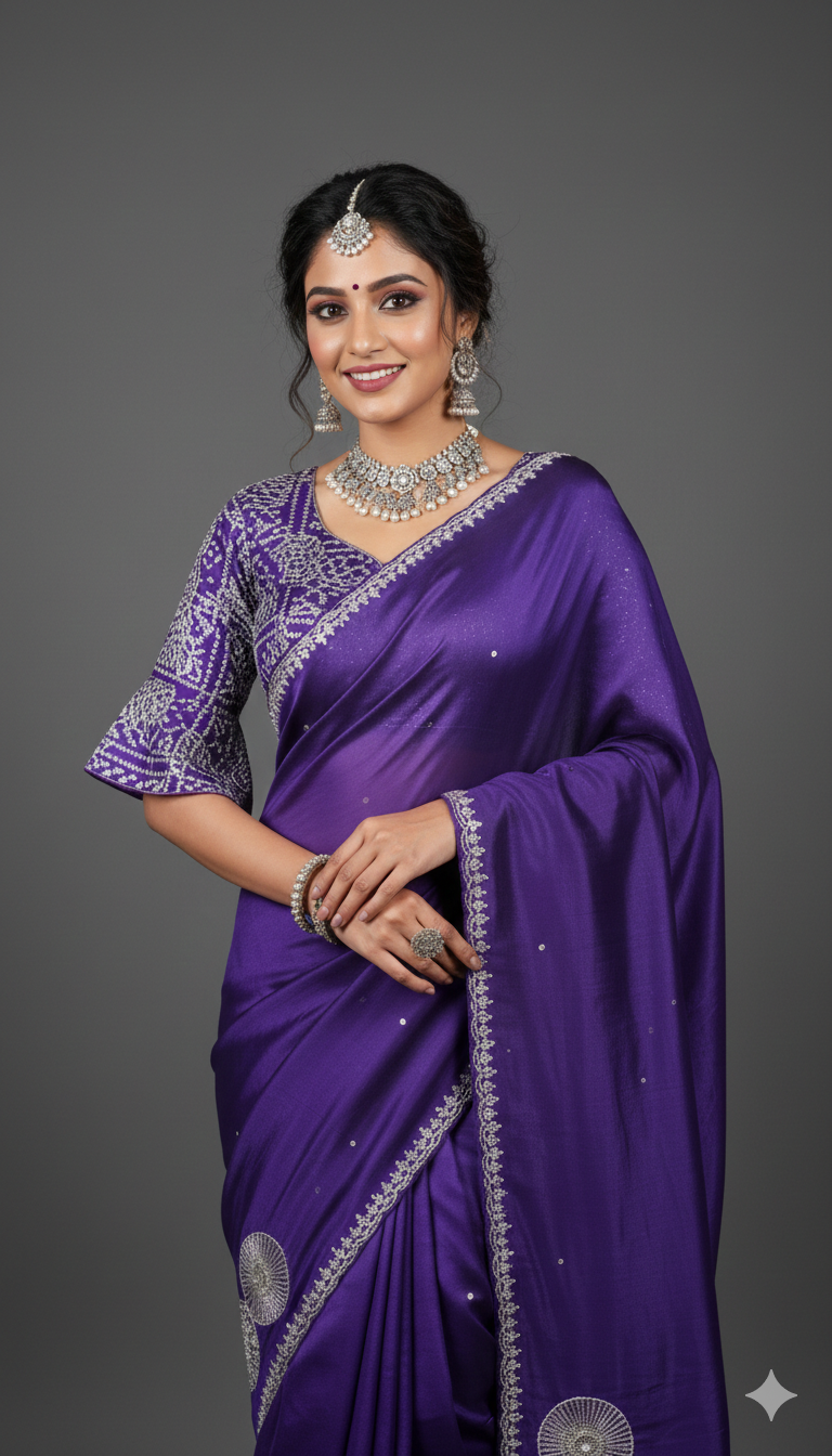 Smooth Zari Satin Silk Saree
