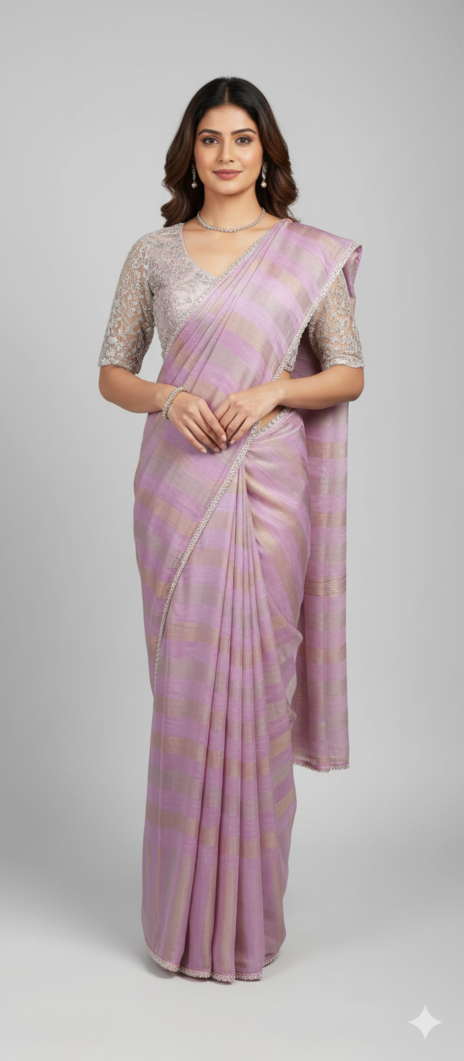Pearl Stripe Saree (488 GS-11) Main image