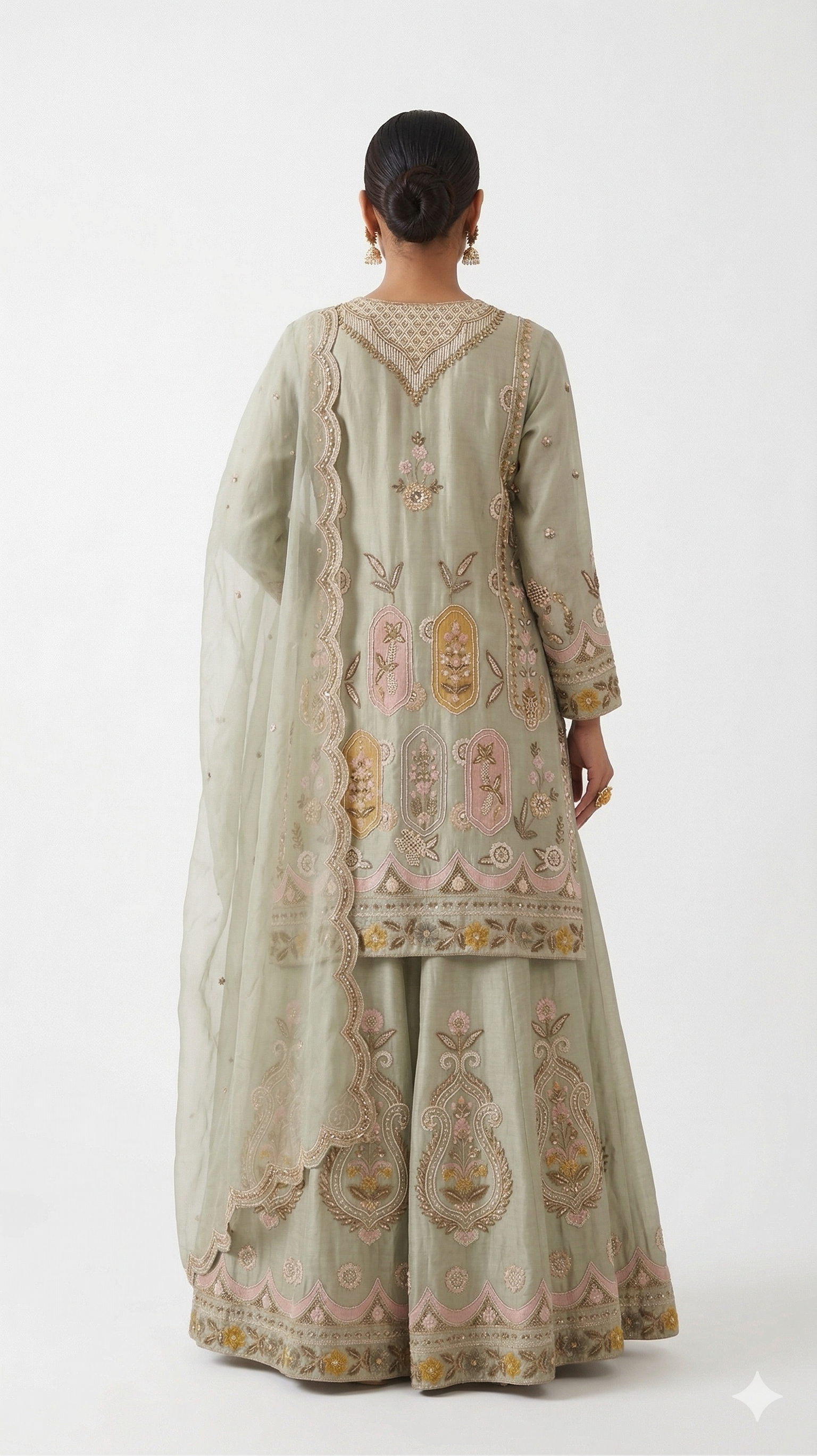The Sage Sorbet Sharara Set Secondary image