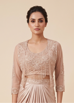 Champagne Beige Dhoti Skirt Set
