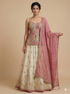Peplum-style corset Lehenga