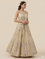 Champagne Gold Peplum Lehenga Set