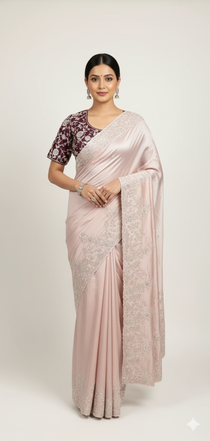 Mauve Radiance Organza Saree (5615 GS-11) Main image