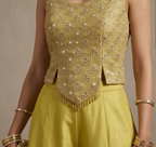 Embellished Peplum Top and Palazzo Set