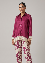 Tassel-Detail Shirt &amp; Floral Palazzo Co-ord Set