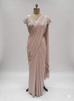 Blush Sequin Dream Saree (599-A D-1)