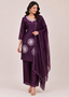 Plum Blossom: Silk-Blend Kurta  Set