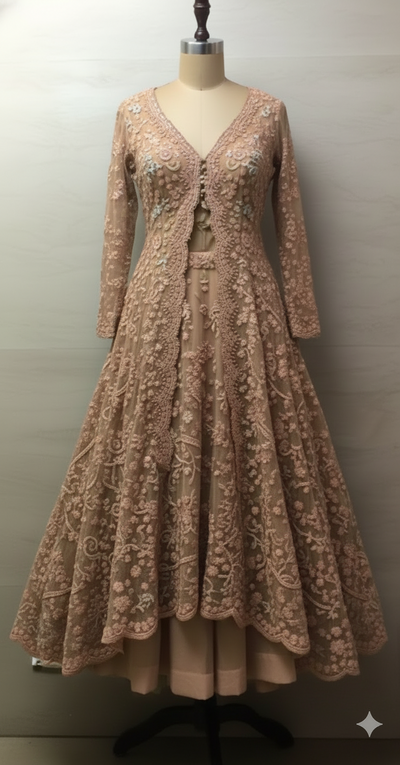 Intricate Anarkali Style lehenga Ensemble (PN-7617 M-58)