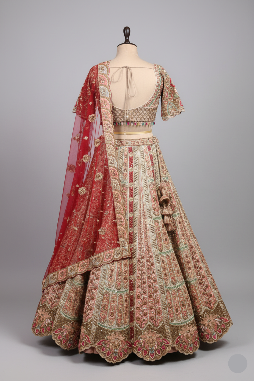 Blush & Mint Multi-Panel Lehenga (813 GS-86)