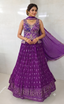 Royal Violet Chevron Peplum Lehenga Set