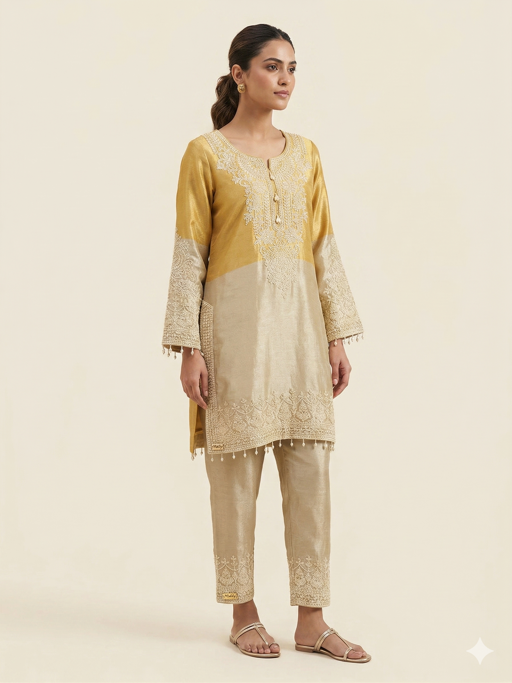 Elegant Silk Embroidered Kurta Set Main image