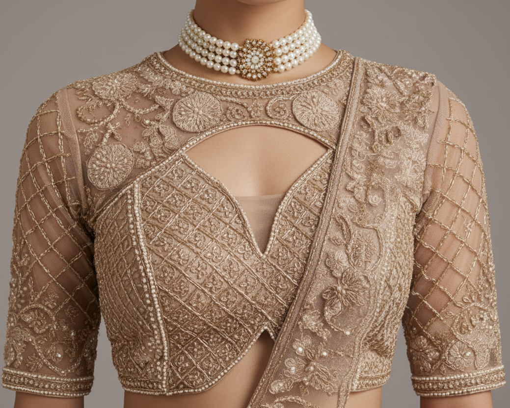 Rose Glamour: Pre-Draped Sculpted Lehenga Secondary image