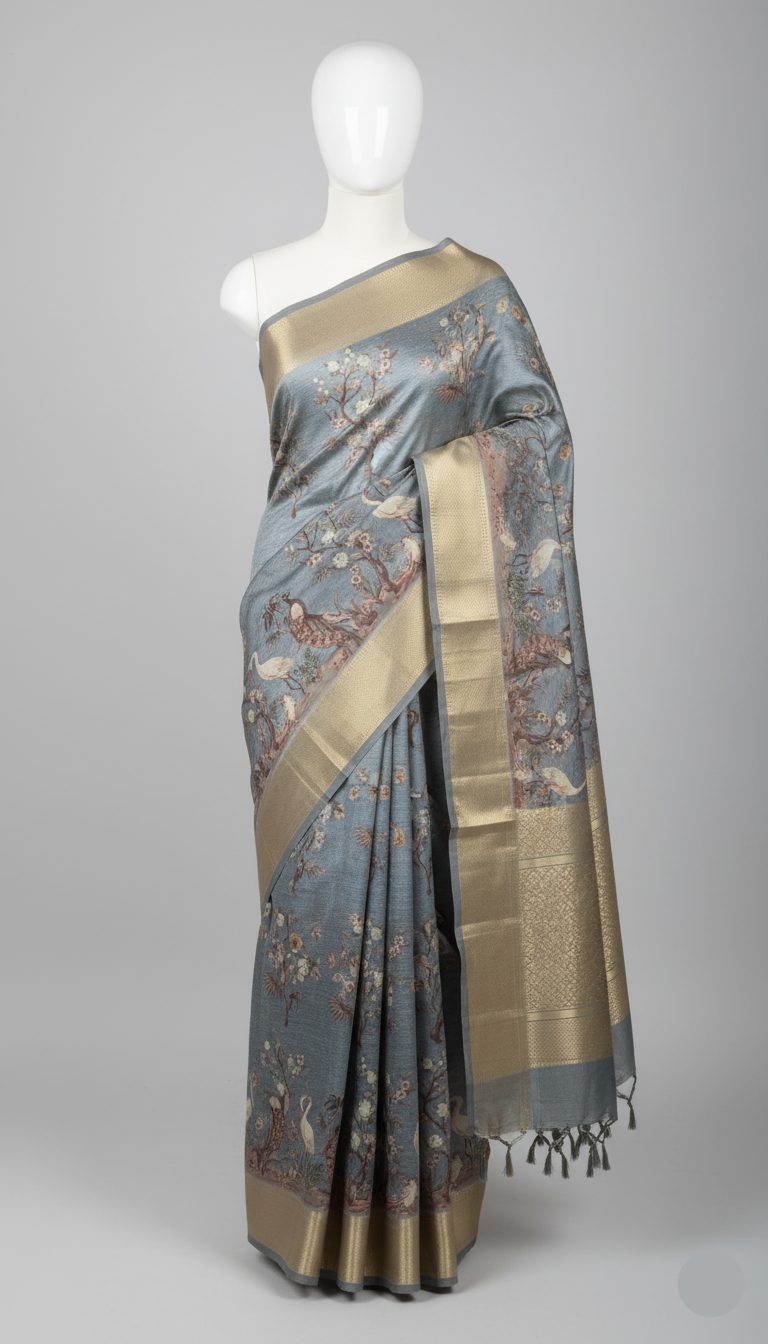 Dusty Gardens Printed Saree( MUGDHA GS-18)