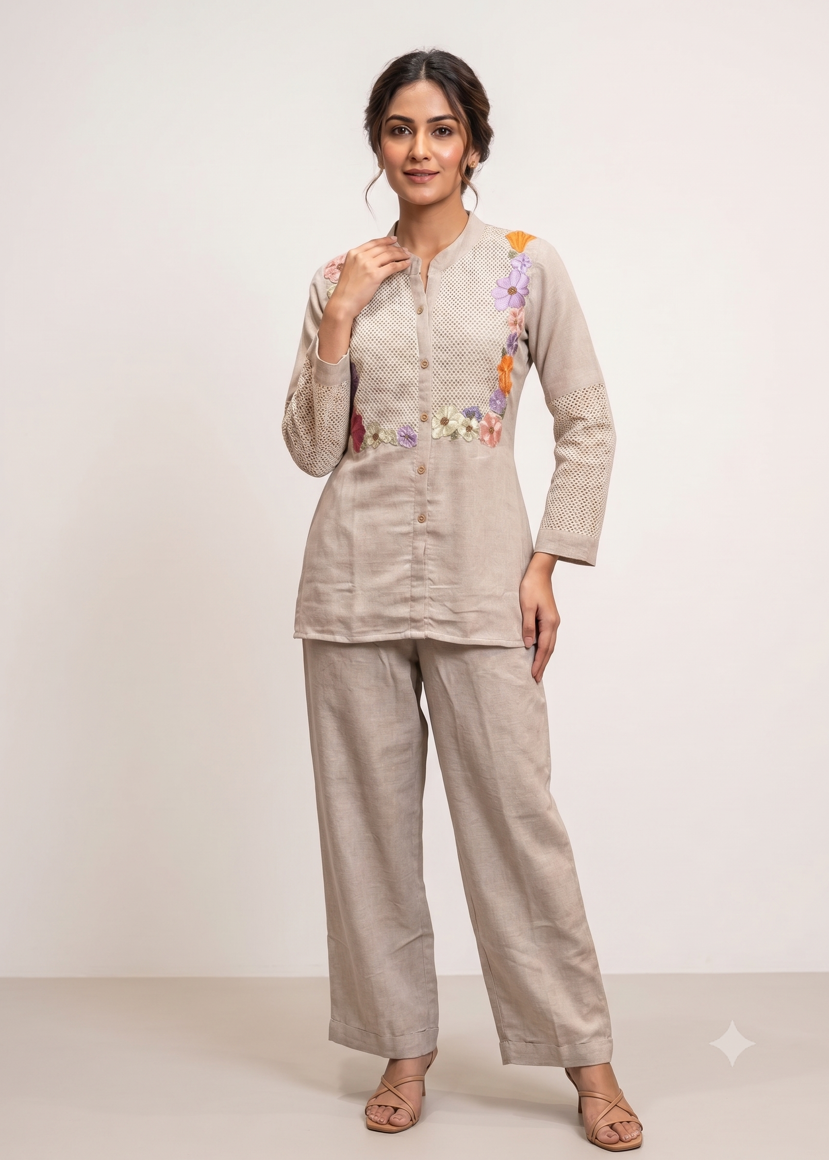 Chic Beige Linen Co-ord Set