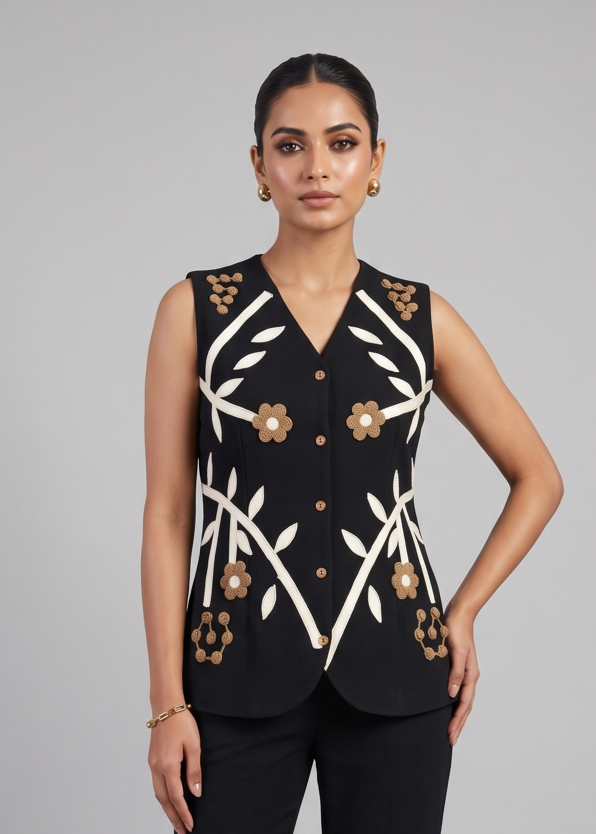 Midnight Bloom Waistcoat Set