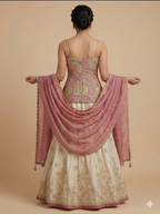 Peplum-style corset Lehenga