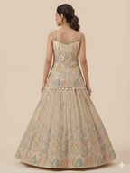 Champagne Gold Peplum Lehenga Set