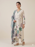 Floral Hand-Painted Kurta Set