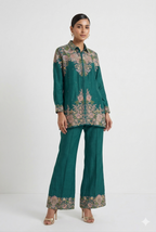 The Emerald Green Silk-Linen Co-ord Set