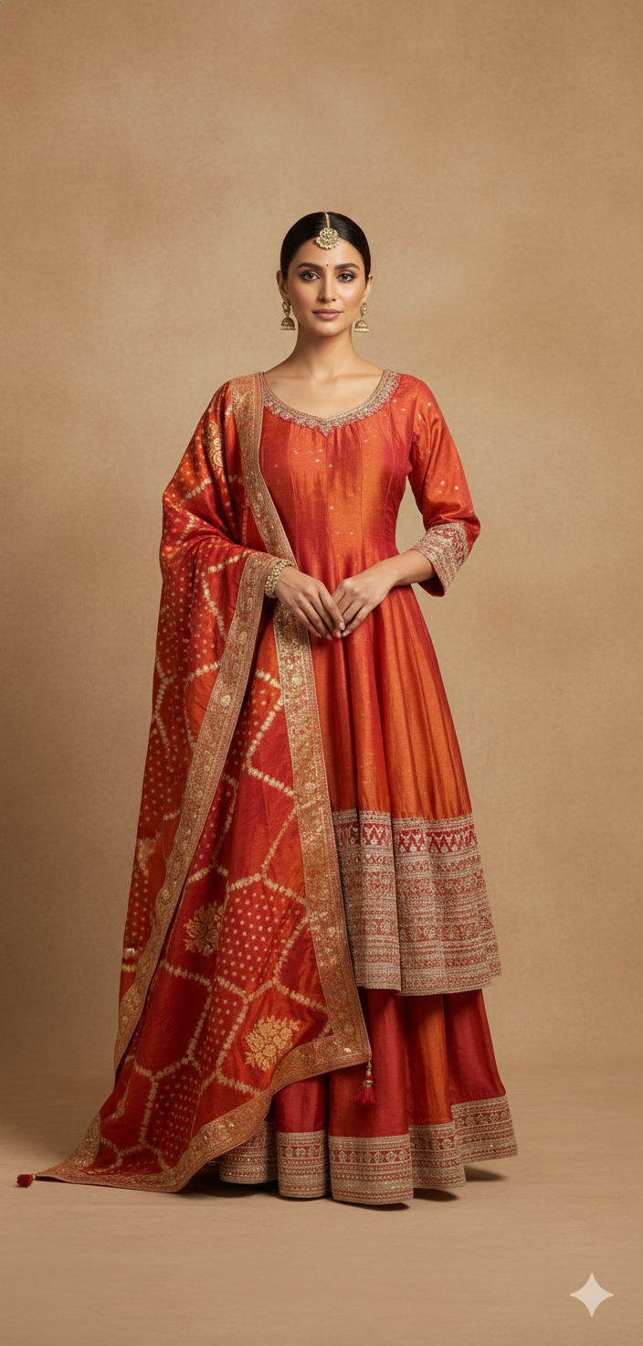Sunset Radiance Silk Sharara Main image