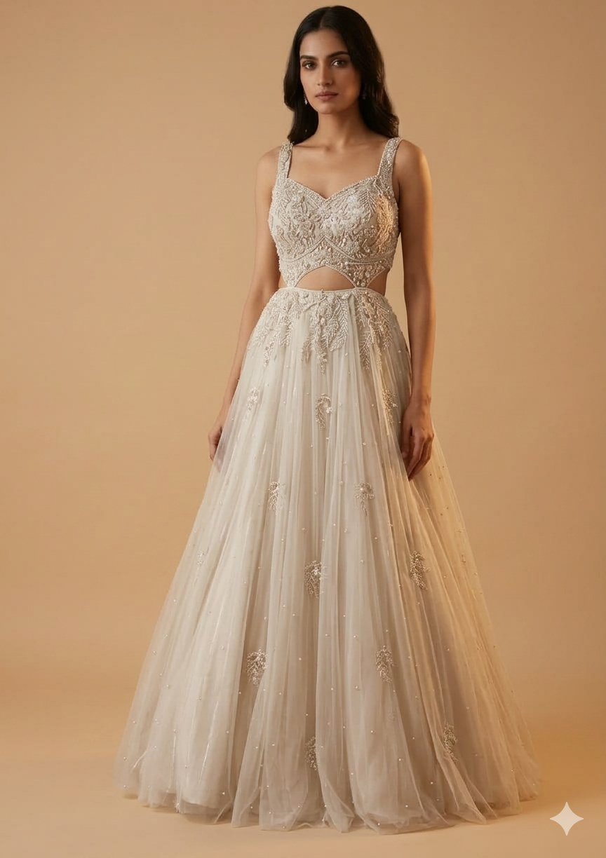 Aurora Cut-Out Tulle Gown