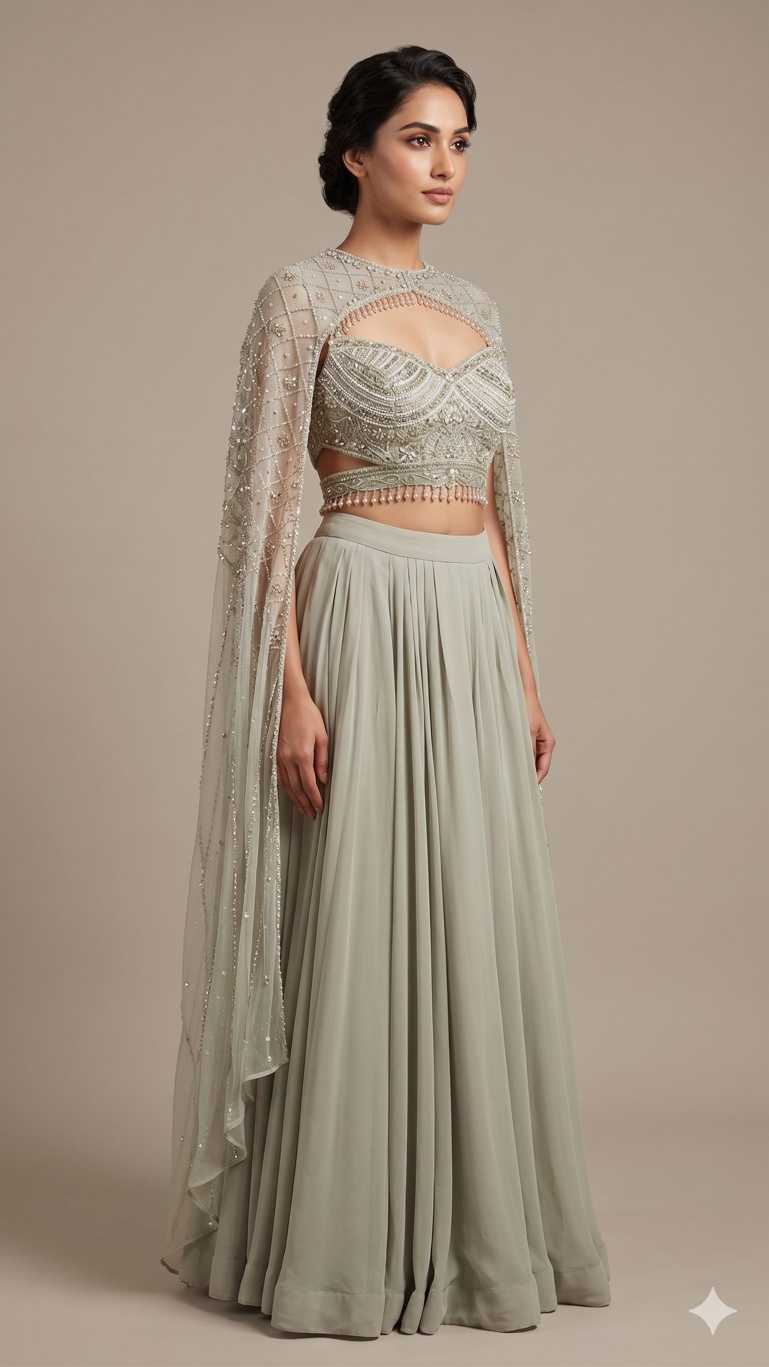 Cape-Style Indo-Western Lehenga Set Main image