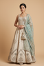 Ivory Silk Mirror-Work Lehenga Choli