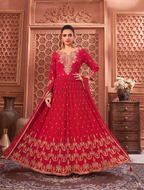 Zari Embroidered Anarkali Gown Set