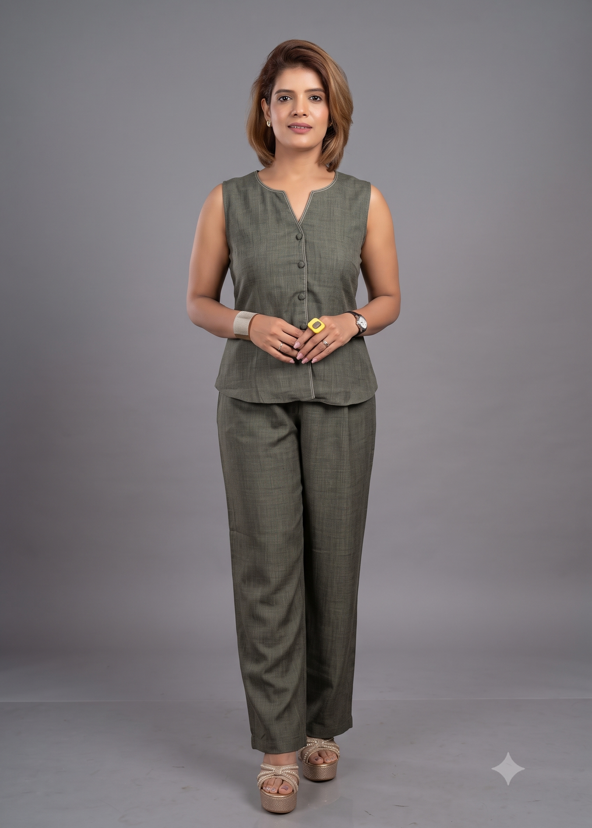 Sage Olive Linen Co-ord Set
