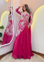 Pearl-Embellished Fusion Lehenga Set