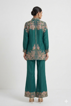The Emerald Green Silk-Linen Co-ord Set
