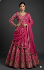 Sage Blossom Heritage Lehenga