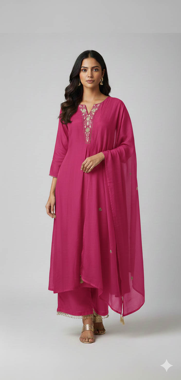 Rani-colored kurti set (25-1942 R-7)