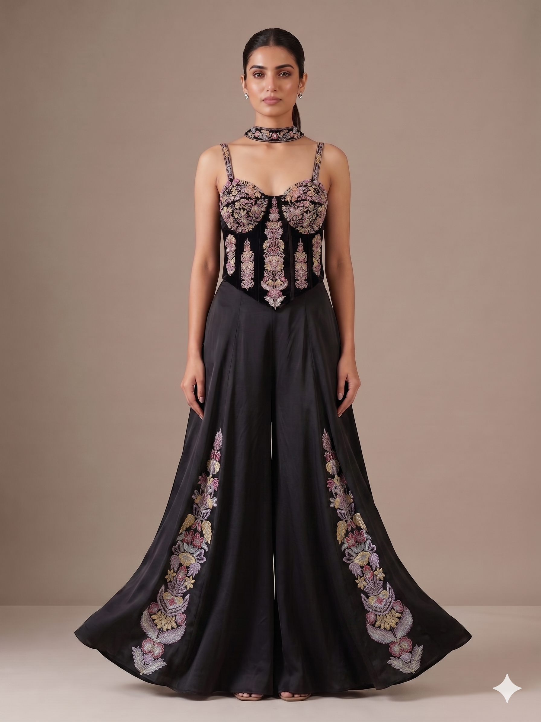 Embroidered Cordset StylePalazzo Set