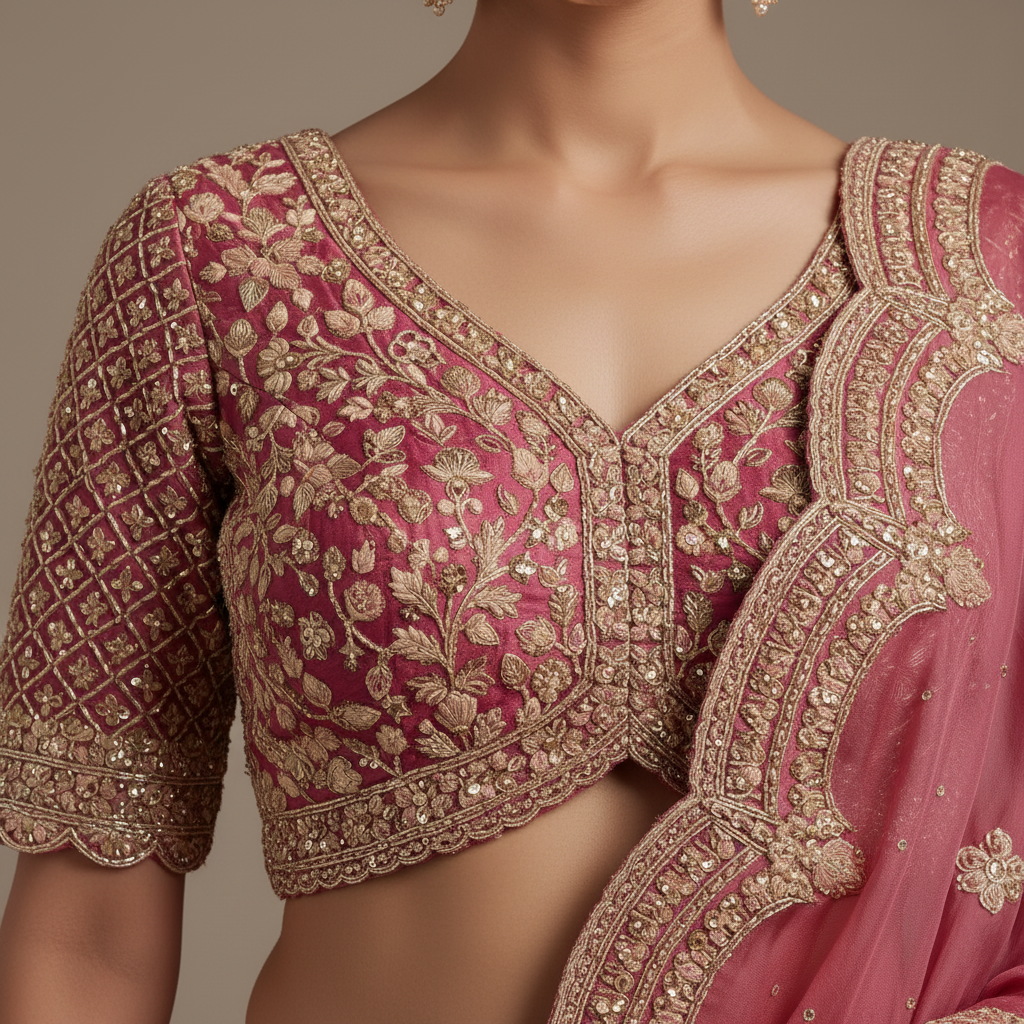 Regal Rose Heritage Printed Lehenga Set Secondary image